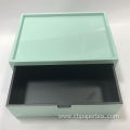 Home Hotel Green Wooden Drawer Box For Storage